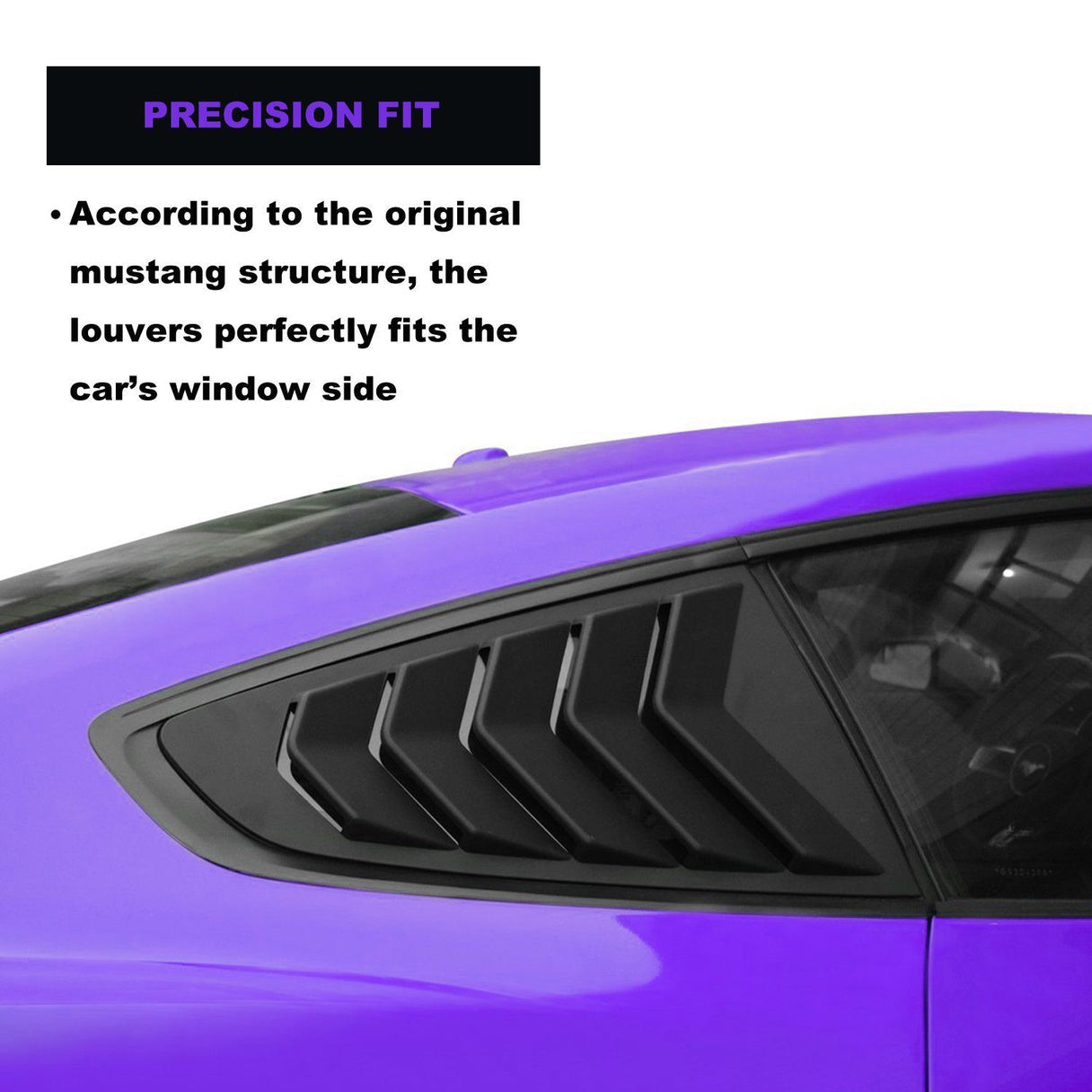 Mustang Window Louver Glossy Black 2016-2021 - ONECARWORLD