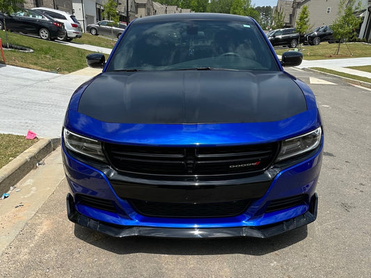 Front Bumper Lip Compatible with 2015-2023 Dodge Charger, V3 Style Glossy Black ABS Front Air Dam Chin Spoiler Splitter 3PCS
