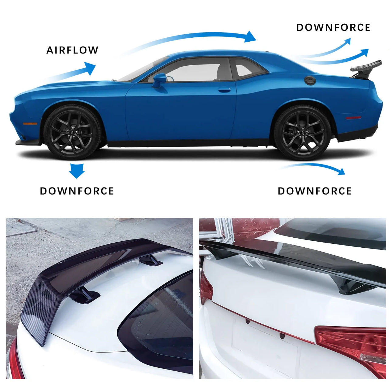 UNIVERSAL CARBON STYLE REAR TRUNK SPOILER WING FOR ALL SEDAN CARS WITH FLAT SURFACE TRUNK. - ONECARWORLD