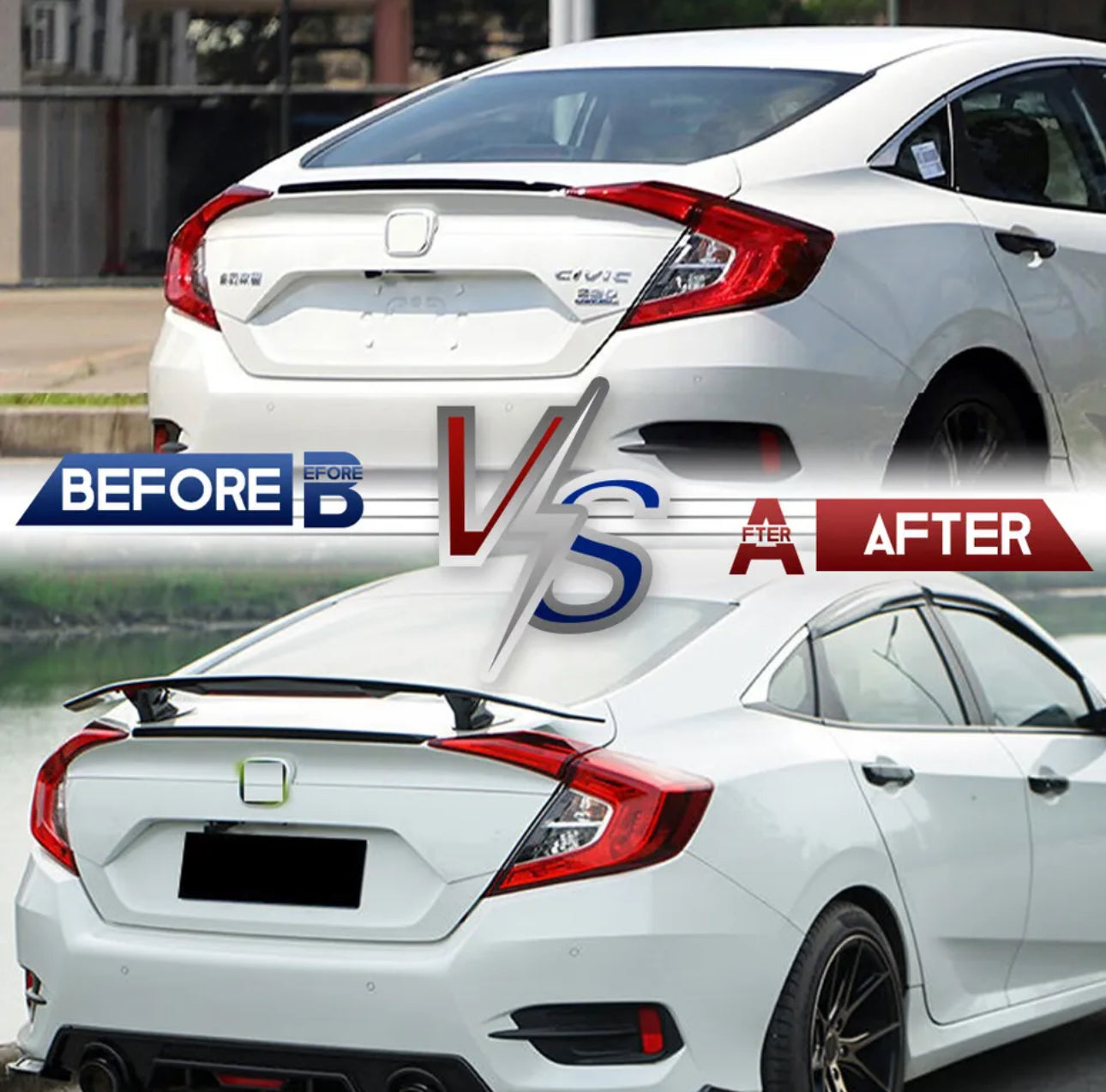 UNIVERSAL CARBON STYLE REAR TRUNK SPOILER WING FOR ALL SEDAN CARS WITH FLAT SURFACE TRUNK. - ONECARWORLD