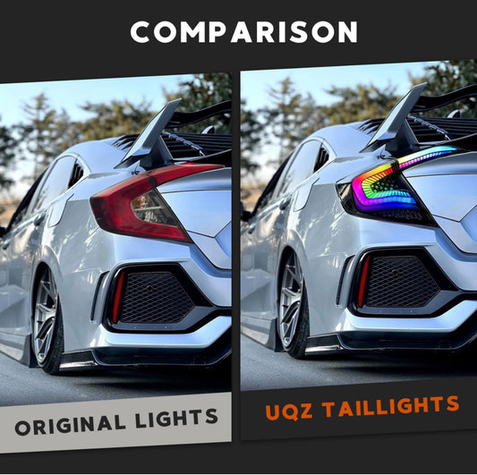 LED Tail Lights for Honda Civic 2016-2021 RGB Taillights Assembly for Honda Civic 10th Gen 2016/2017/2018/2019/2020/2021 Sequential Turn Signal, DRL,High & Low Beam Plug & Play (Sedans Only)