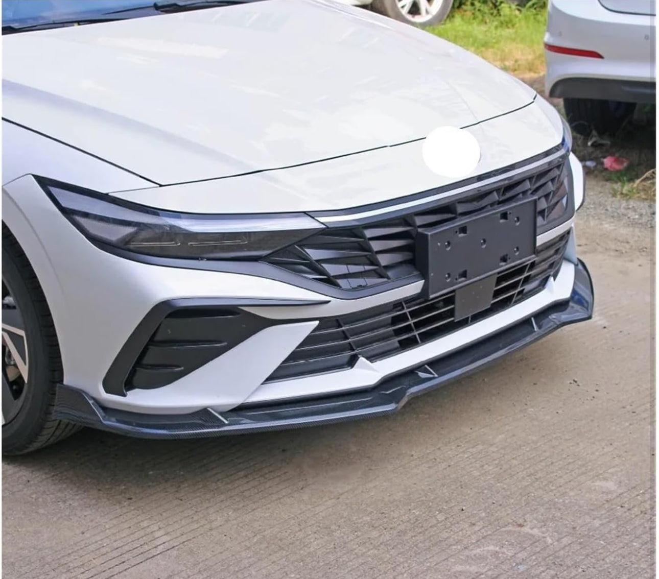 Hyundai Elantra Front Bumper Lip, 2023-2024 Elantra Body Kit, Black ABS Spoiler, 3PCS Front Lip Spoiler, Aerodynamic Car Accessories, Elantra Upgrade, Sporty Car Modifications.