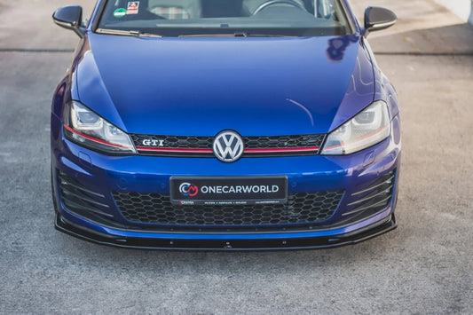 Volkswagen Golf MK7 GTI 2014–2016 Front Lip Splitter One Piece Gloss Black ABS Lower Spoiler Onecarworld