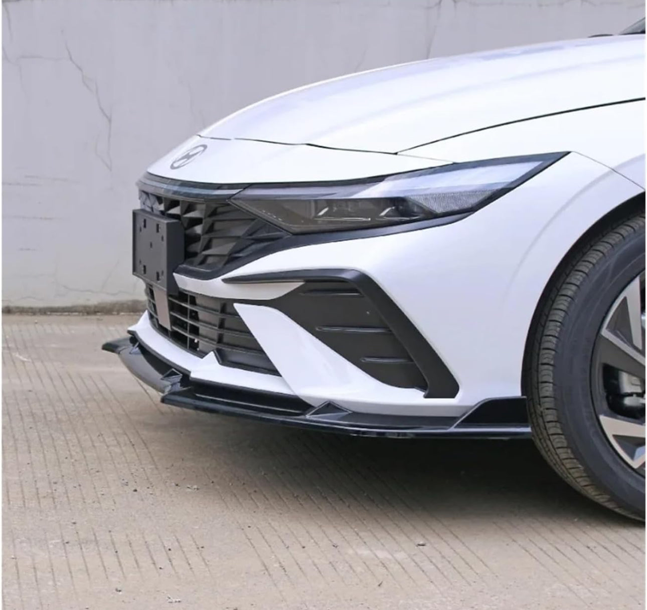 Hyundai Elantra Front Bumper Lip, 2023-2024 Elantra Body Kit, Black ABS Spoiler, 3PCS Front Lip Spoiler, Aerodynamic Car Accessories, Elantra Upgrade, Sporty Car Modifications.