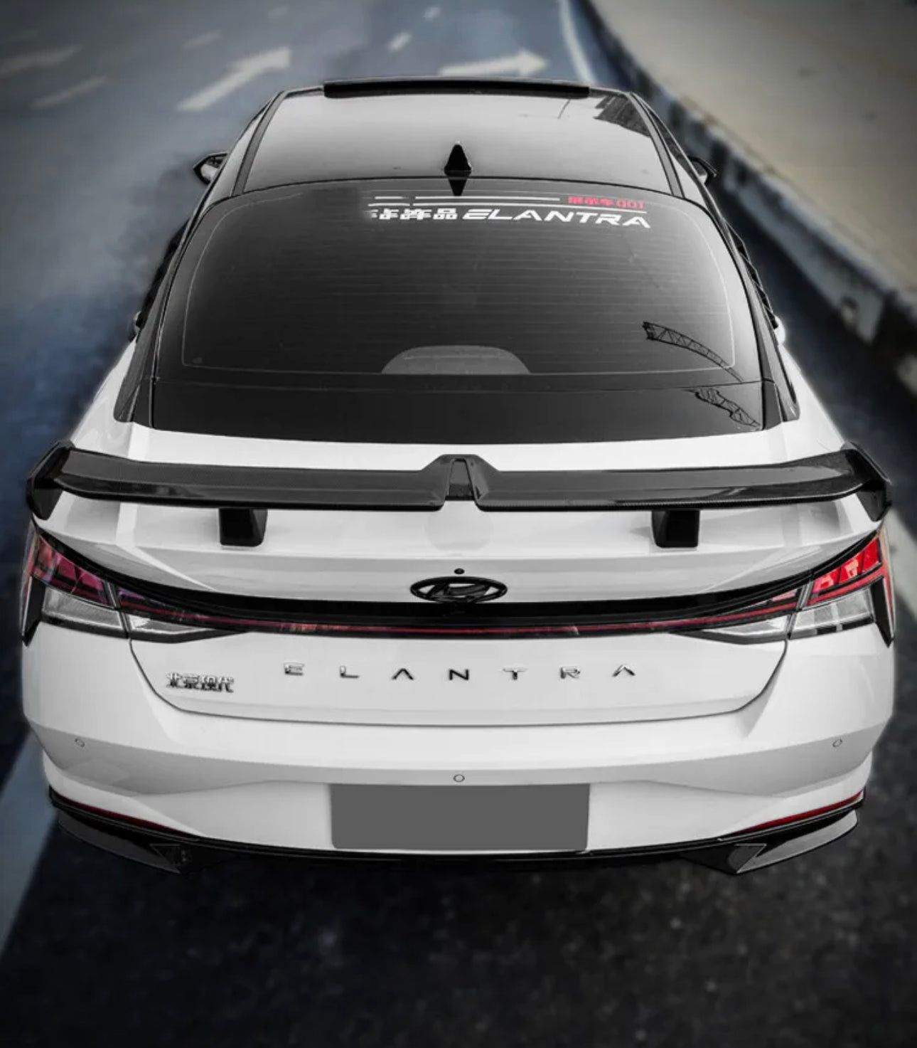 Hyundai Elantra Mecha Style 2020 2021 2022 2023 Trunk Lid Spoiler,Rear Spoiler lip, Body Kit,Car Modification Accessories(Glossy Black) - ONECARWORLD