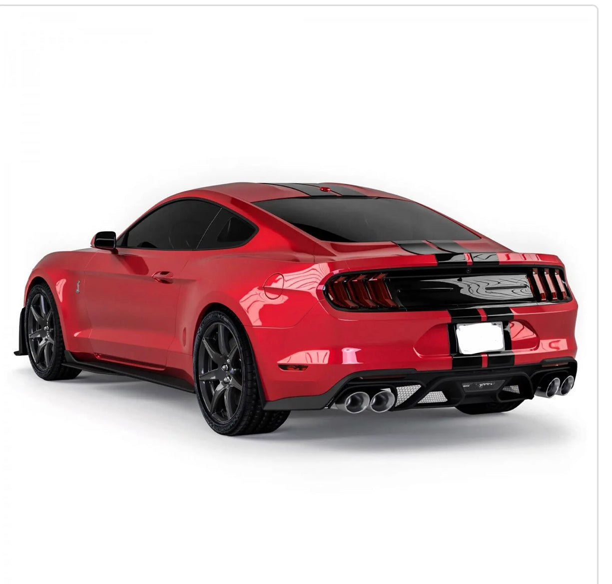 Rear Diffuser GT500 Style Ford Mustang 2018-2023 Matte Black - ONECARWORLD