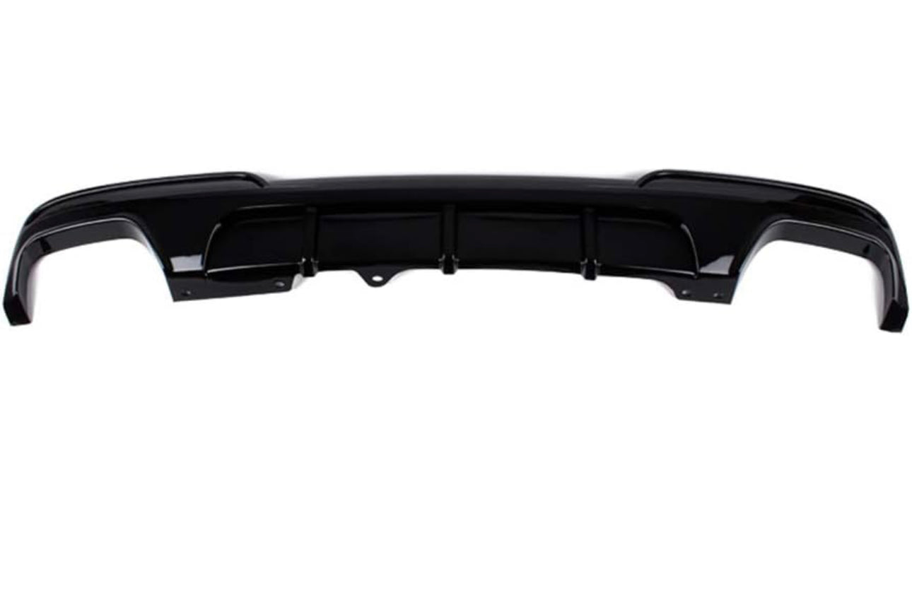 M-PERFOMANCE Style Rear Bumper Diffuser for BMW 5 Series F10,F11,F18 2010-2016 M Sport Double Outlet Gloss Black 520i 528i 530i 535i (Double Gloss Black) - ONECARWORLD