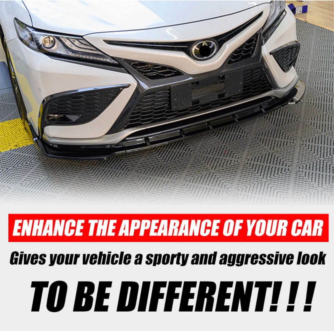 Front Bumper Lip for Toyota Camry Sport Hybrid SE XSE 2021 2022 Front Lip Splitter Air Dam Bumper Protection Spoiler Splitter Gloss Black - ONECARWORLD