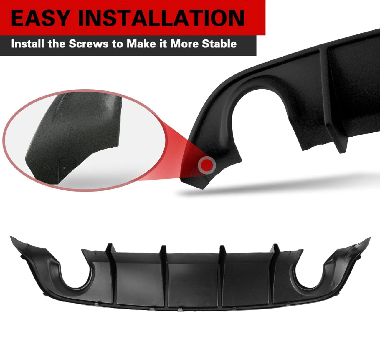 Rear Diffuser for 2015-2020 Charger SRT, RT, Daytona, GT, Scatpack Superbee Rear Lip Bumper PP Valance Diffuser OE Style - ONECARWORLD