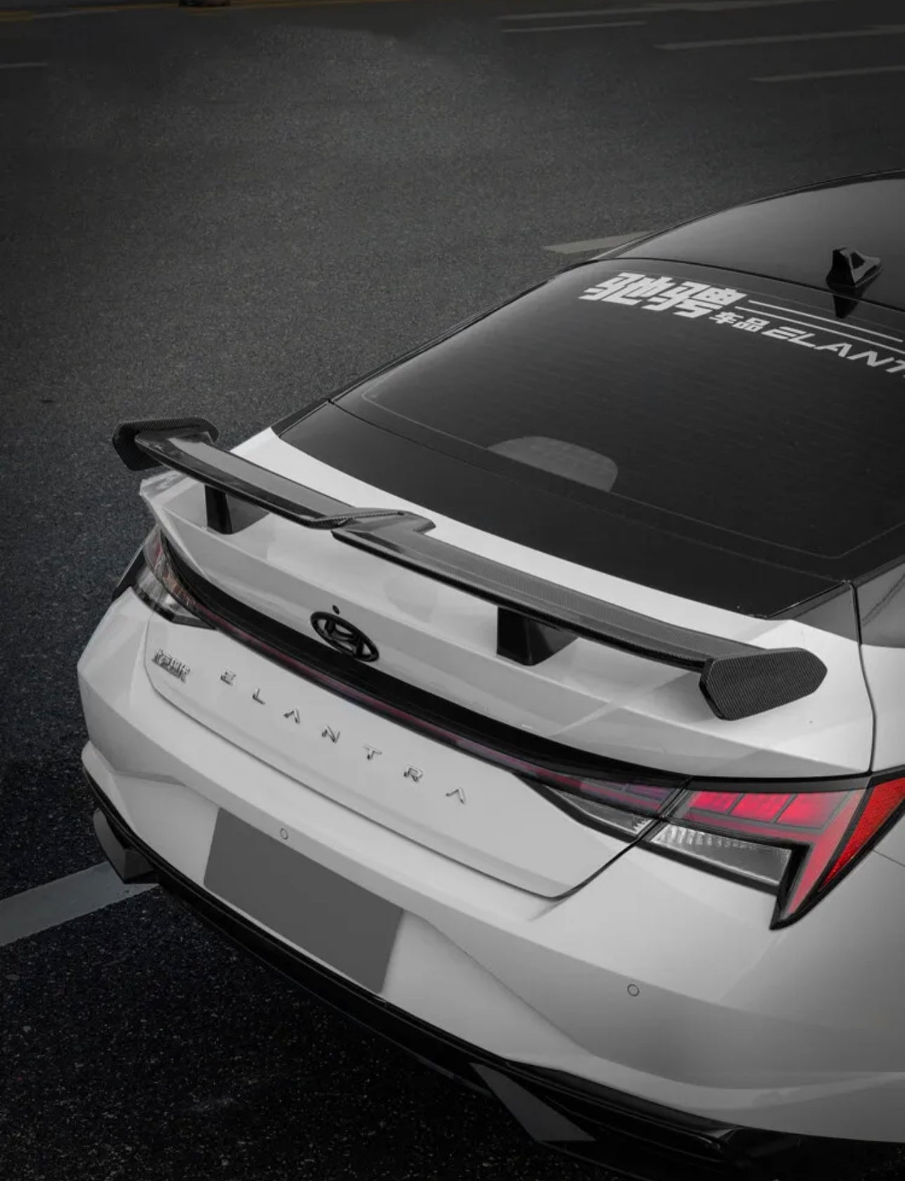 Hyundai Elantra Mecha Style 2020 2021 2022 2023 Trunk Lid Spoiler,Rear Spoiler lip, Body Kit,Car Modification Accessories(Glossy Black) - ONECARWORLD