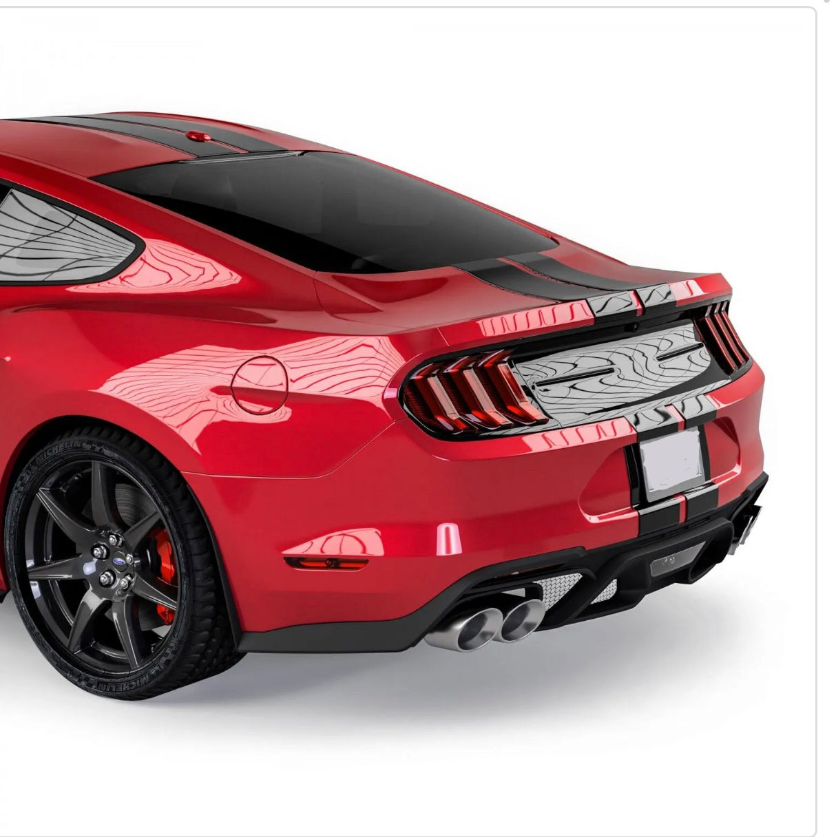 Rear Diffuser GT500 Style Ford Mustang 2018-2023 Matte Black - ONECARWORLD