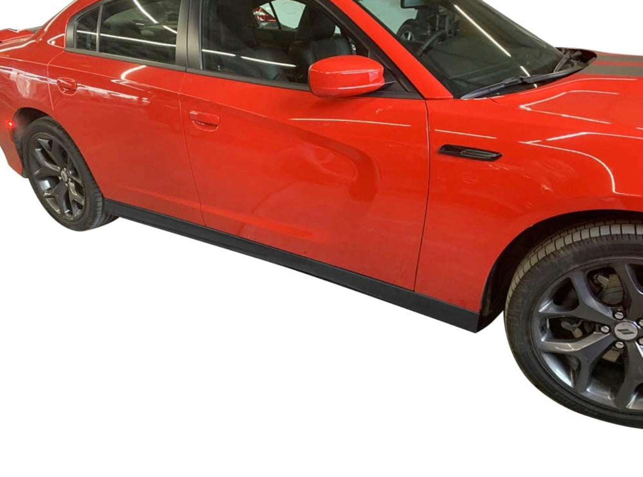 Dodge Charger Side Skirts Compatible SRT Style Glossy Black Extension Rocker Panel 2014-2023 - ONECARWORLD