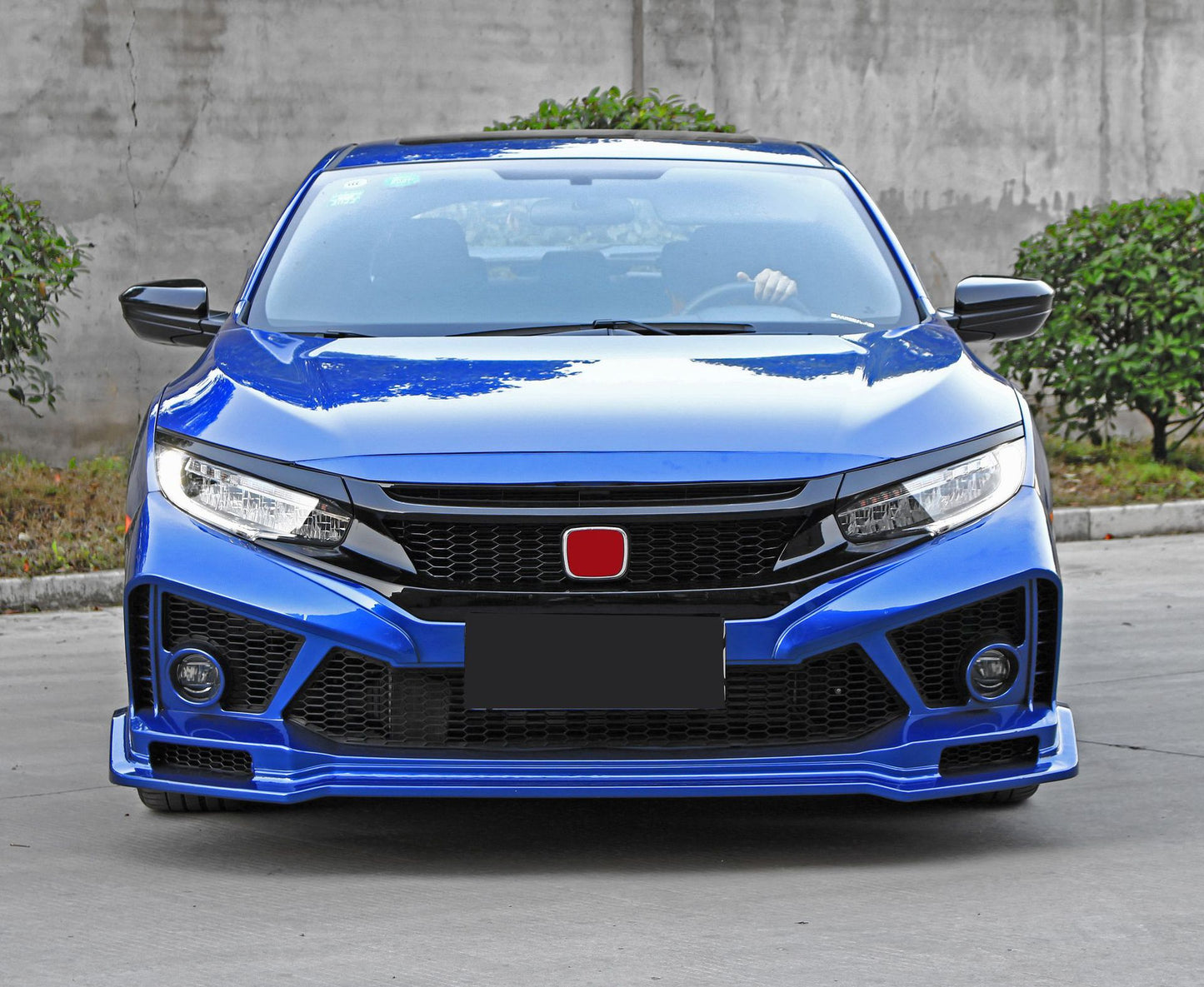 Honda Civic Track Front Bumper 2016-2021 Unpainted Black Onecarworld