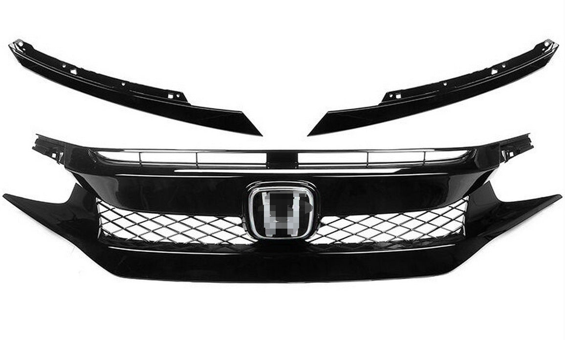 Gloss Black TR Style Front Grille for Honda Civic 2016–2021 (Sedan, Coupe, Hatchback, Si)