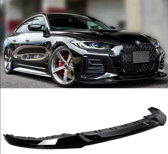 BMW 2021-2023 4 Series G26 M Sport Gloss Black Front Lip Spoiler Onecarworld