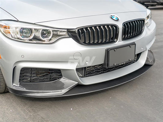 BMW F30 F31 328i 335i 2012-2019 Carbon Fiber Style Front Bumper Spoiler Lip One Piece Onecarworld