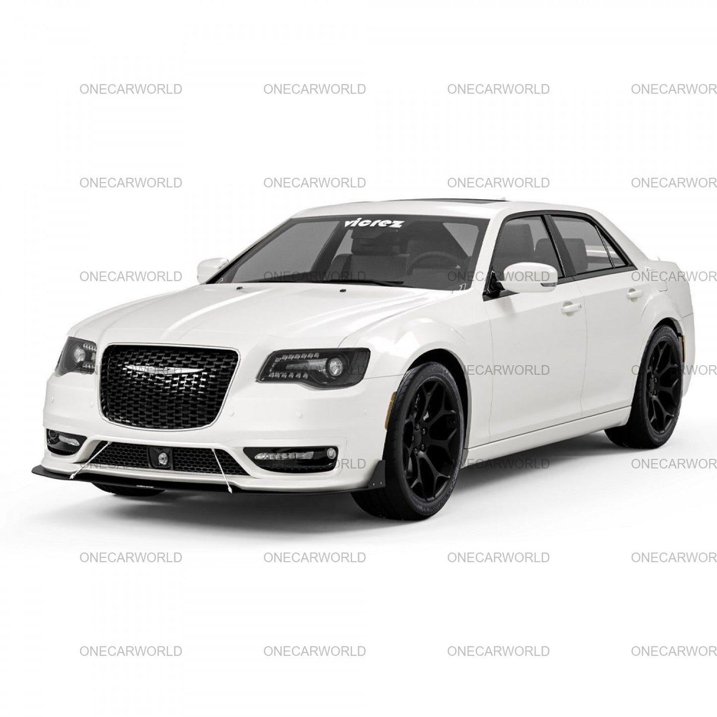 Chrysler 300S (2015–2023) with SRT-style front bumper, fog lamps, and DRL upgrade – white sedan with aftermarket aggressive styling