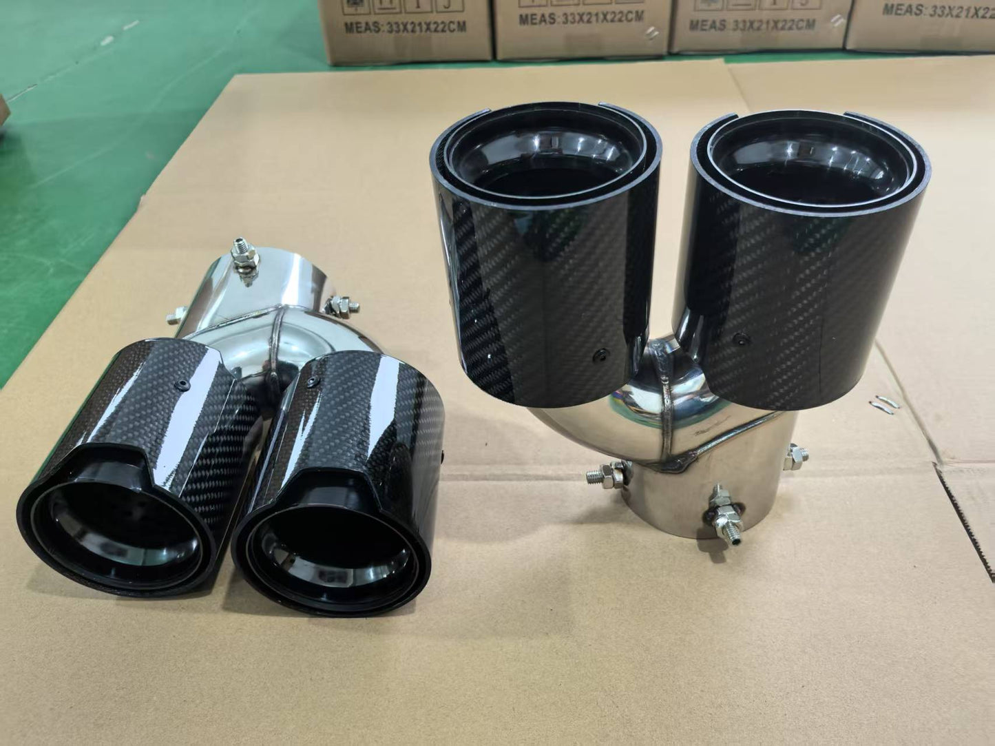 BMW M340i G20 G21 G22 G23 M440i G42 M240i Muffler Tailpipe Exhaust System Carbon Fiber Style Exhaust Tip Quad Style Compatible Onecarworld