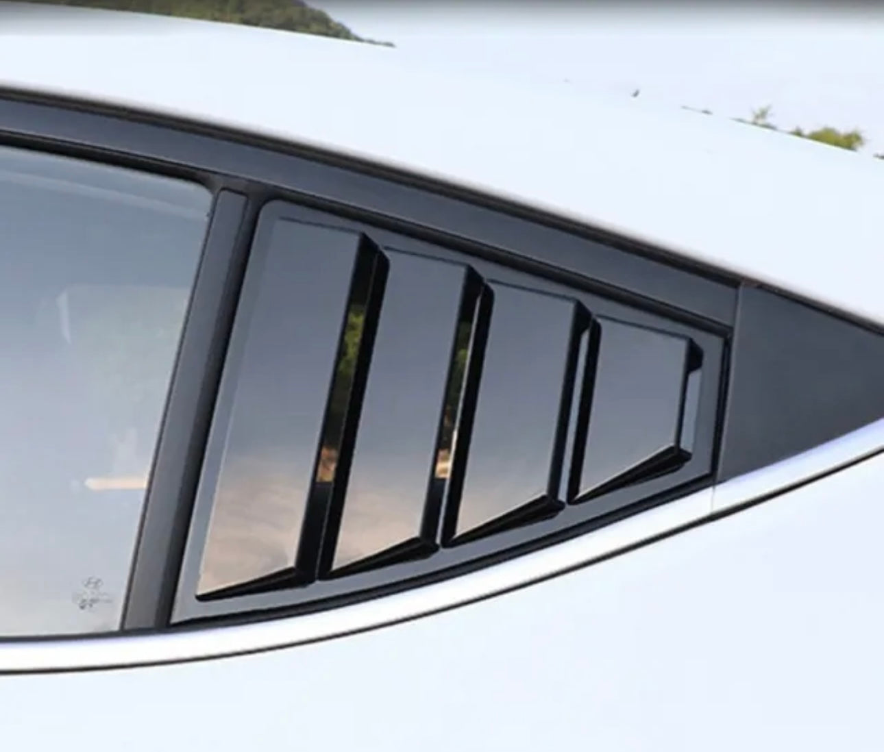 Side Vent Window Scoop Louver Cover Trim for Hyundai Elantra 2016-2020 gloss black - ONECARWORLD