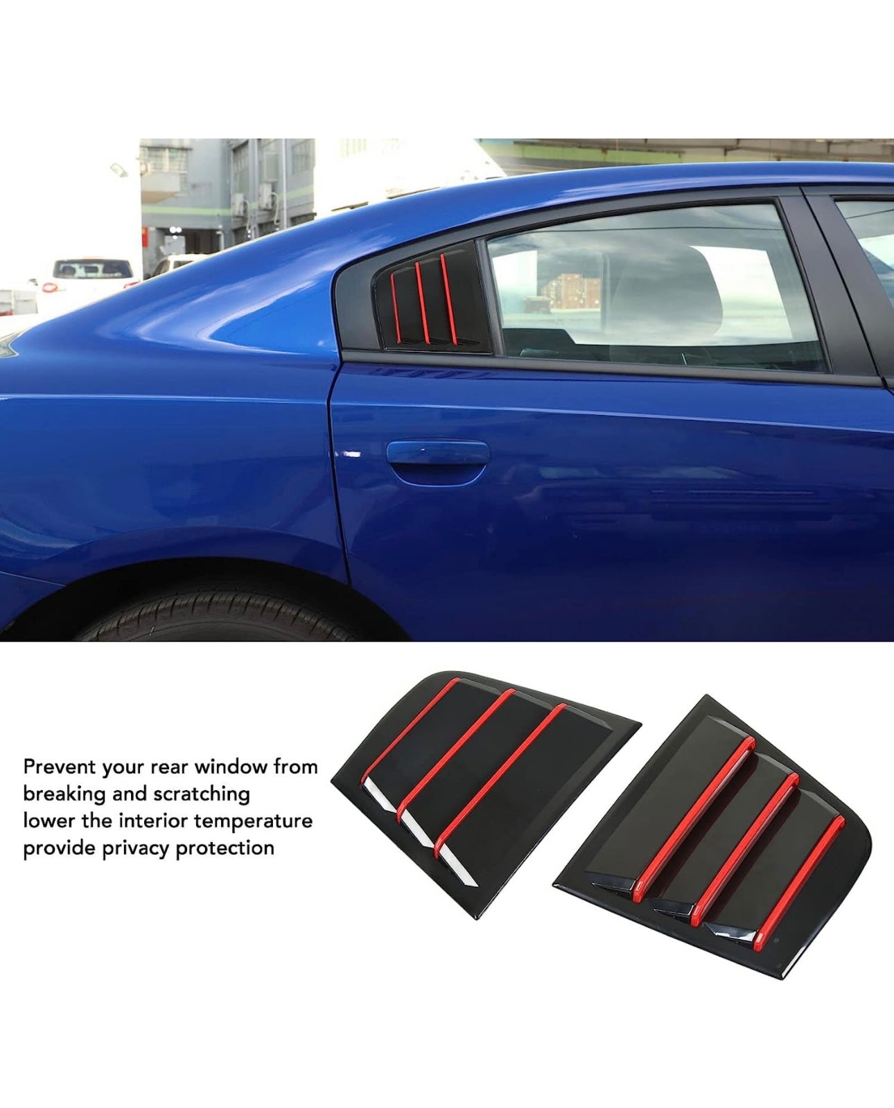 Dodge Charger 2011-2022 (Glossy Black) Side Window Louver - ONECARWORLD