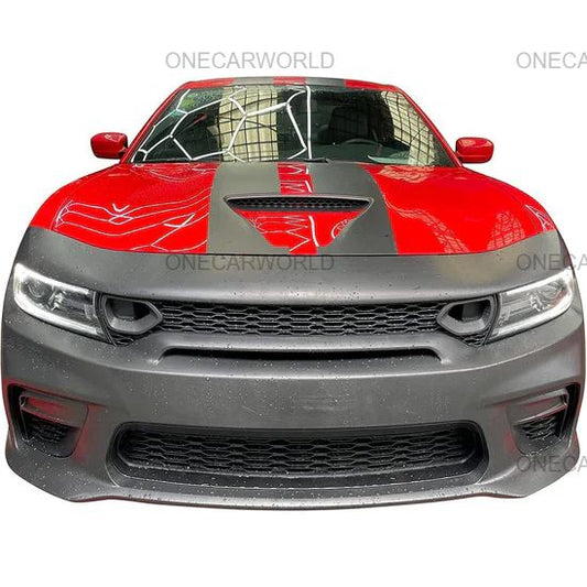 Fits Dodge Charger (2015–2024) 2021 Face-Lift Design SRT Hellcat Style Front Bumper Conversion | Unpainted | Polypropylene Onecarworld