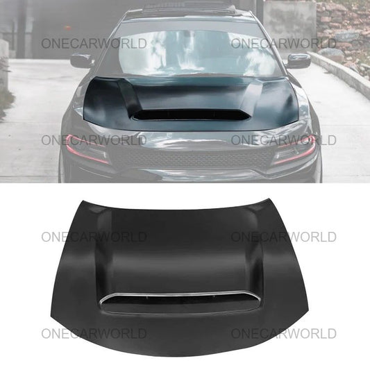 Dodge Charger Demon Style Hood with Center Vent Scoop | Aluminum | Unpainted Black 2015–2023 High Quality - Onecarworld