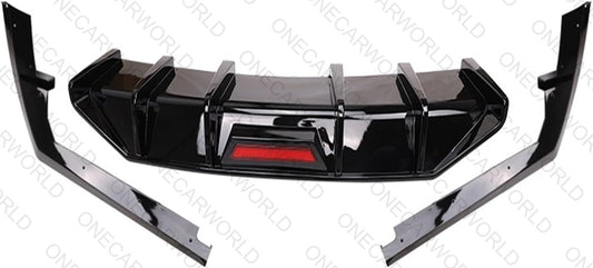 Hyundai Elantra Rear Diffuser 2021-2023 Glossy Black with rear lip extensions Onecarworld