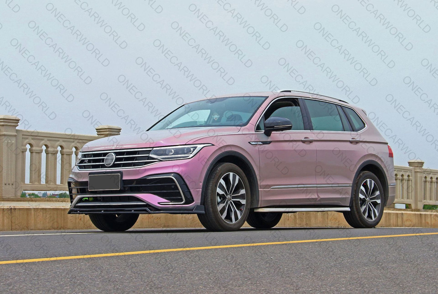 Volkswagen Tiguan R-Line Front Bumper Lip 2022+ Gloss Black Onecarworld