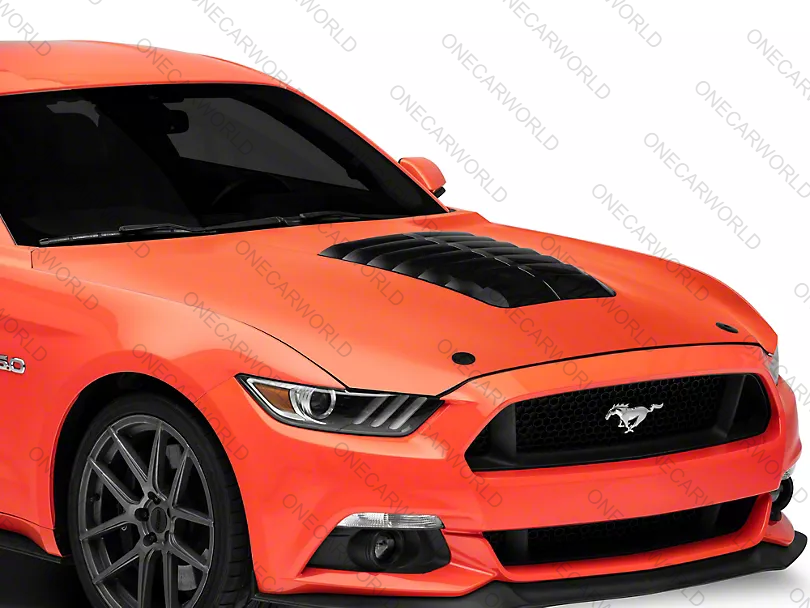 MP Concepts GT500 Style Aluminum Hood – Unpainted | Fits 2015–2017 Mustang GT, EcoBoost, V6 | Heat Extractor | Onecarworld