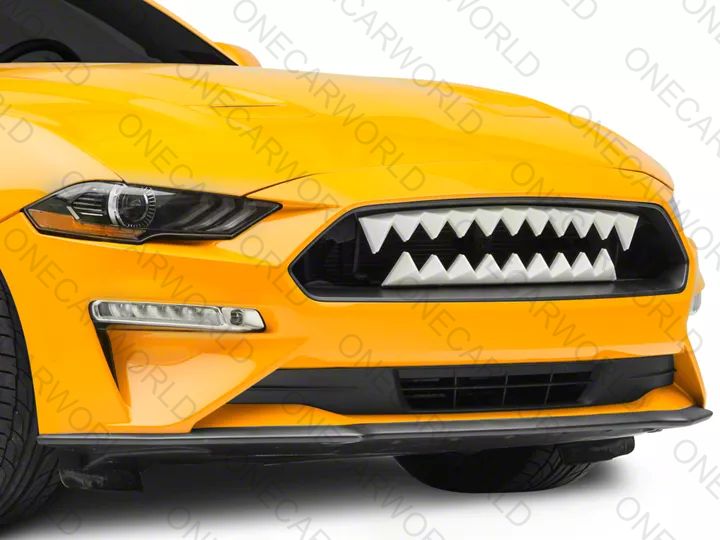 MP Concept Shark Bite Style Front Grille with white LED Accent Lighting Compatible with 2015–2017 Mustang GT, EcoBoost, and V6 Onecarworld