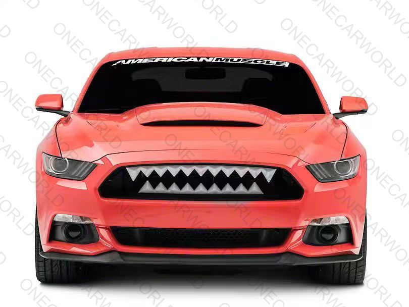 MP Concept Shark Bite Style Front Grille with white LED Accent Lighting Compatible with 2015–2017 Mustang GT, EcoBoost, and V6 Onecarworld