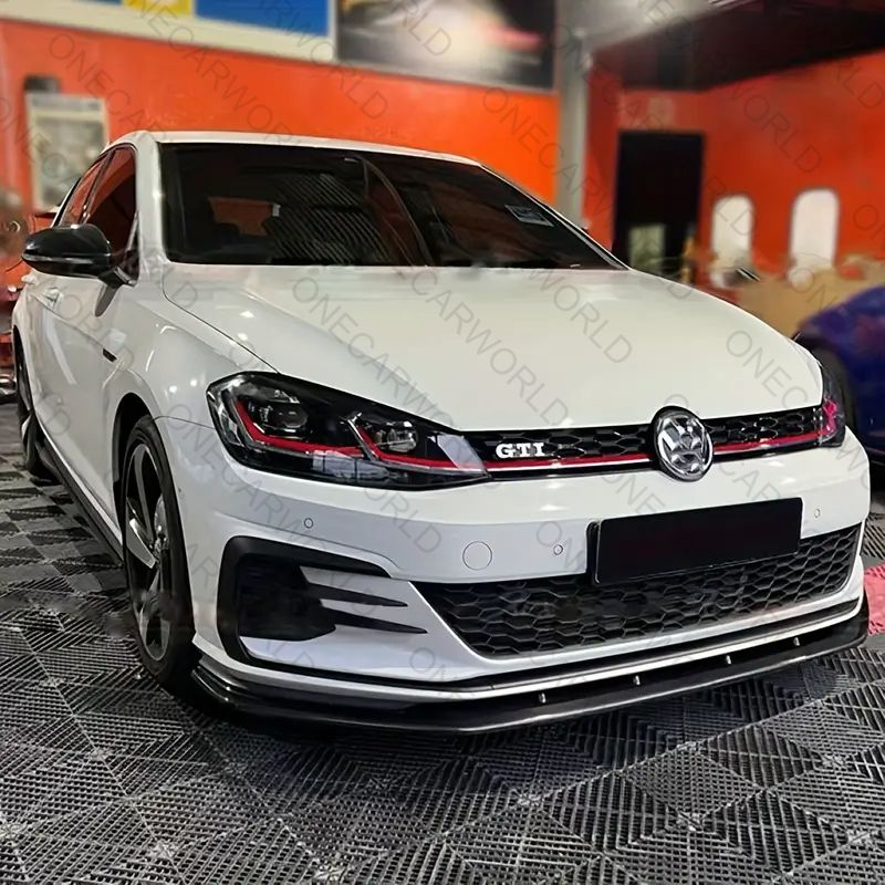 Volkswagen Golf Mk6 GTI 2008-2012 Front Lip Splitter Ver.2 Glossy Black 1pcs lip Onecarworld