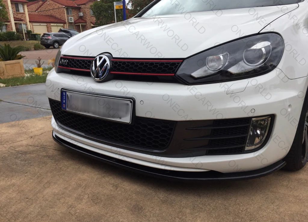 Volkswagen Golf Mk6 GTI 2008-2012 Front Lip Splitter Ver.2 Glossy Black 1pcs lip Onecarworld