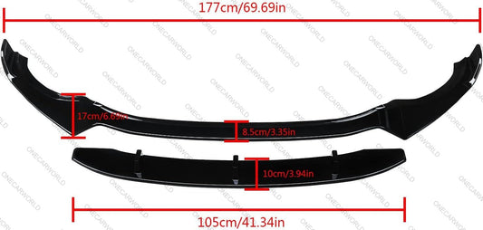 BMW X3 G01 X4 G02 M Sport 2018-2021 One Piece Front Bumper Lip Splitter Gloss Black Onecarworld