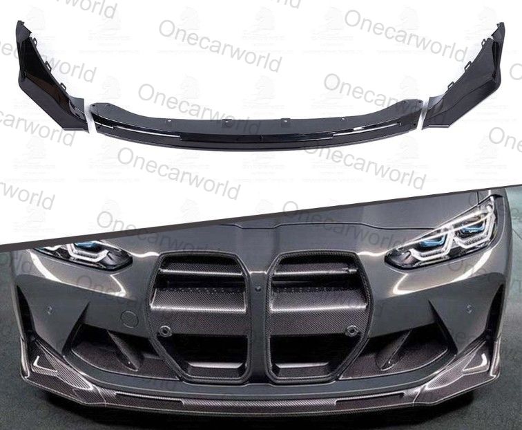 BMW G80/G82/G83 M3/M4 2021+ Sedan/Coupe/Convertible Black Front Bumper Lip Onecarworld