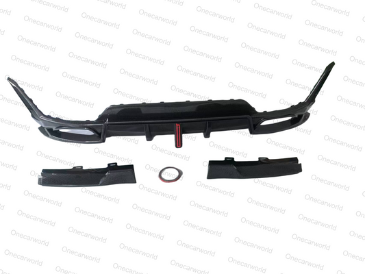 BMW G20 330i M340i 2023+ LCI Rear Diffuser with Light and Rear Lip Carbon Fiber Style ABS Plastic Onecarworld