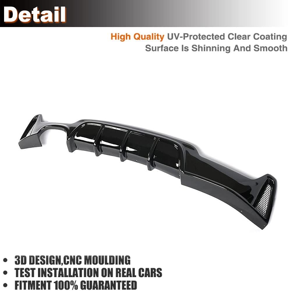 Rear Bumper Diffuser SINGLE OUTLET For BMW 4 Series F32 M Sport 2014 2015 2016 2017 2018 - ONECARWORLD