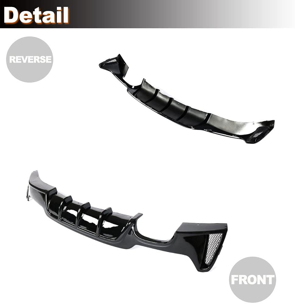 Rear Bumper Diffuser SINGLE OUTLET For BMW 4 Series F32 M Sport 2014 2015 2016 2017 2018 - ONECARWORLD