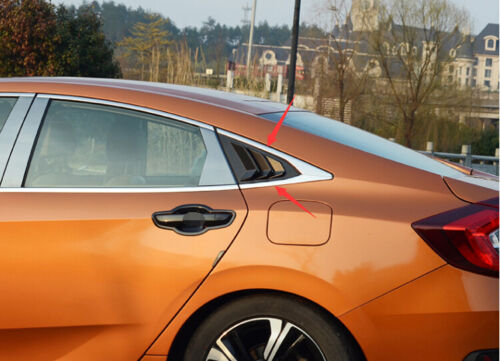 Side Vent Window Scoop Louver Cover Trim for Honda Civic 2016-2020 gloss black - ONECARWORLD