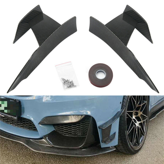 6Pcs Glossy Black Car Front Bumper Lip Splitter Fins Body Spoiler Canards Refit - ONECARWORLD