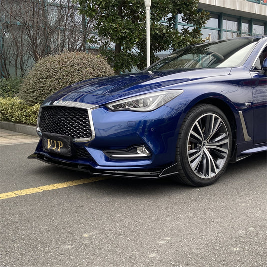 Front bumper lip for INFINITI Q60 2017-2019 Glossy Black - ONECARWORLD