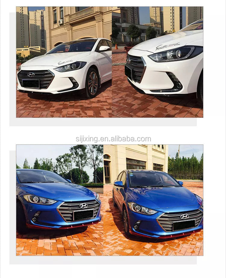 Front bumper lip Gloss black for Hyundai Elantra 2015-2018 - ONECARWORLD