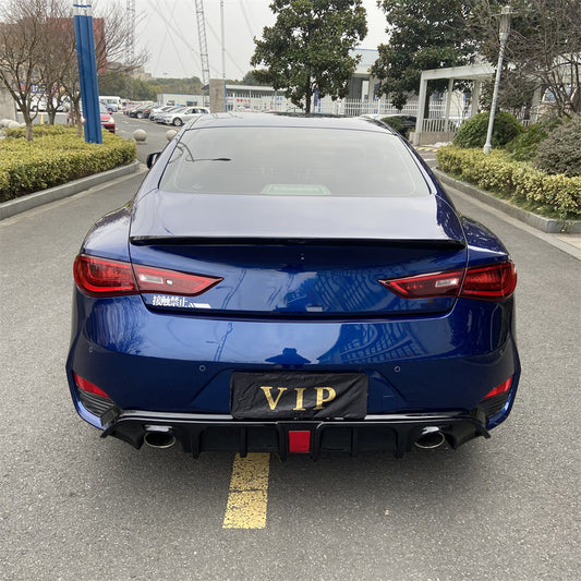 Rear Bumper Diffuser For INFINITI Q60 2017-2019 Glossy Black - ONECARWORLD