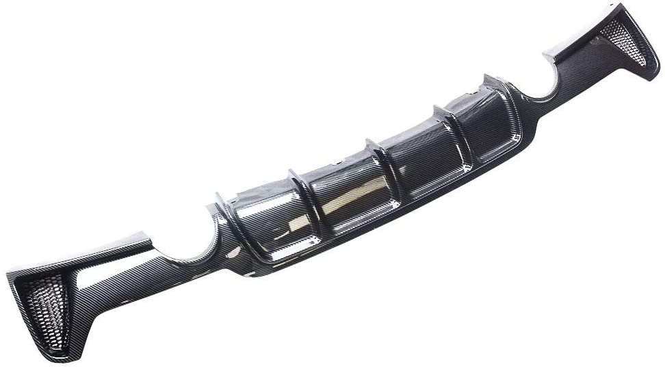 Rear Bumper Diffuser Dual Exhaust For BMW 430 F32 F33 435i M Tech Quad Out 2014-2018 Carbon Fiber Style - ONECARWORLD