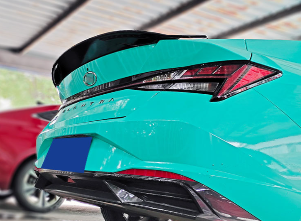 Hyundai Elantra 2021-2024 High Quality Glossy Black Trunk Spoiler Body Kit - ONECARWORLD