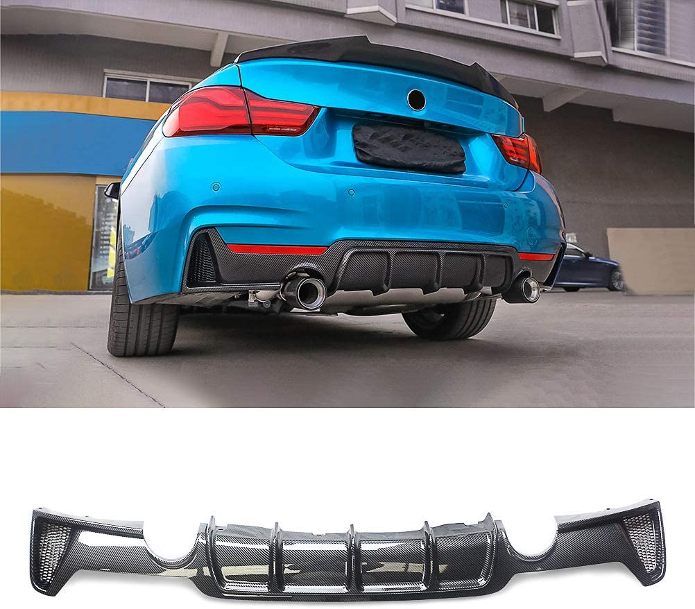 Gloss Black Rear Bumper Diffuser For BMW F32 F33 435i M Sport Quad Exhaust 2014-2018