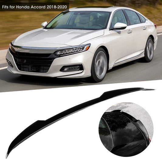Spoiler for 2018 Honda Accord +High Quality Rear Trunk Spoiler Wing Lip Kit Glossy Black JDM V-Style Car Rear Exterior Spoiler Kit Automotive Exterior Fits for Honda Accord 2018 2019 2020 - ONECARWORLD