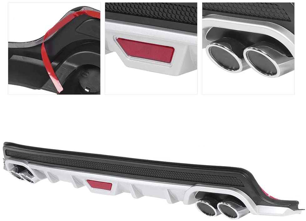 Rear Bumper Diffuser Lip 4 Exhausts Black Fit for Toyota Corolla 2014 -2018 - ONECARWORLD