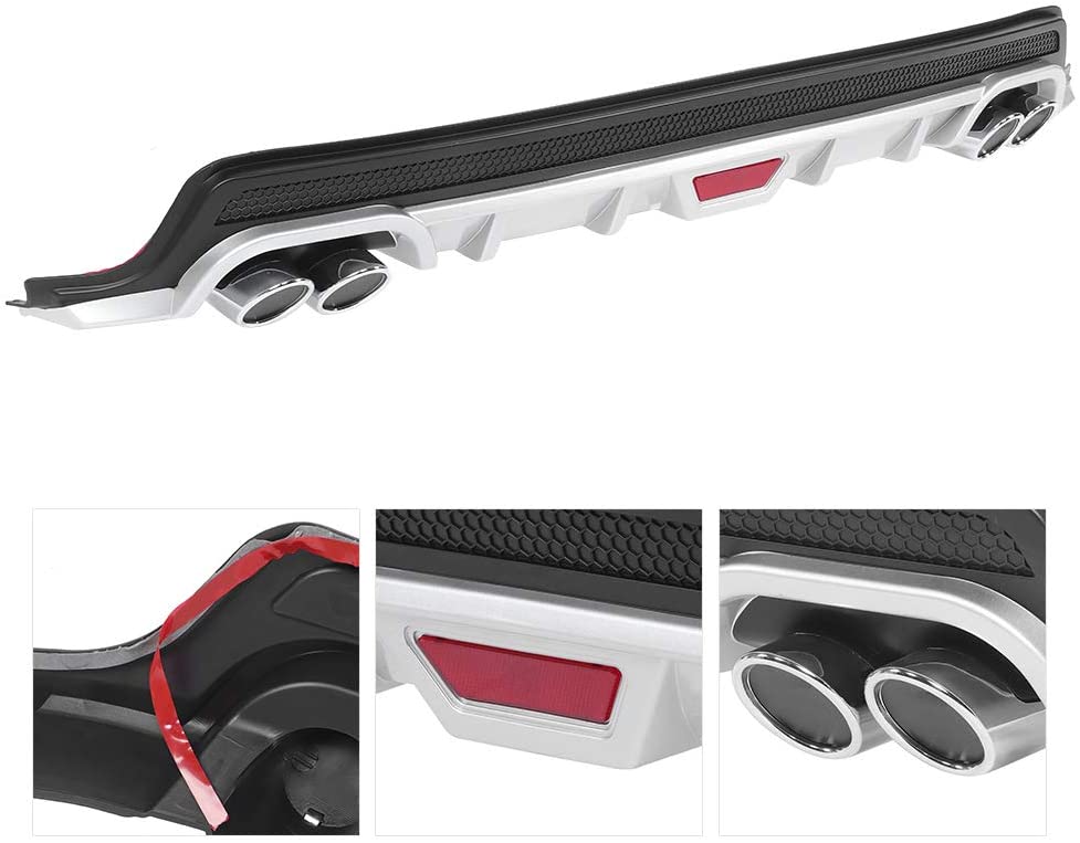 Rear Bumper Diffuser Lip 4 Exhausts Black Fit for Toyota Corolla 2014 -2018 - ONECARWORLD