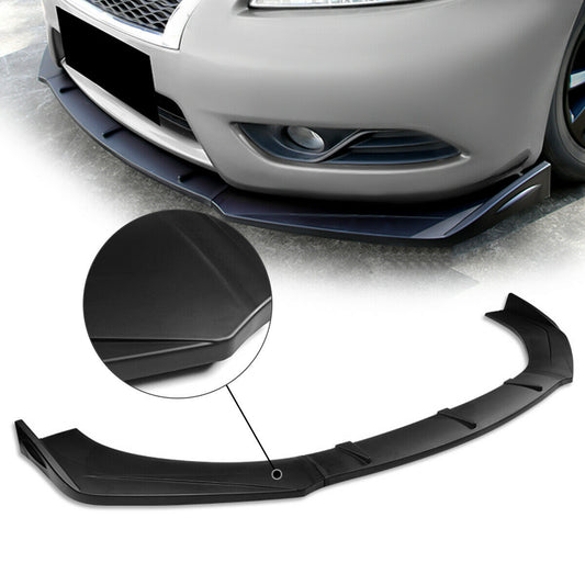 UNIVERSAL GLOSSY BLACK FRONT LOWER BUMPER SPLITTER SPOILER LIP BODY KIT - ONECARWORLD